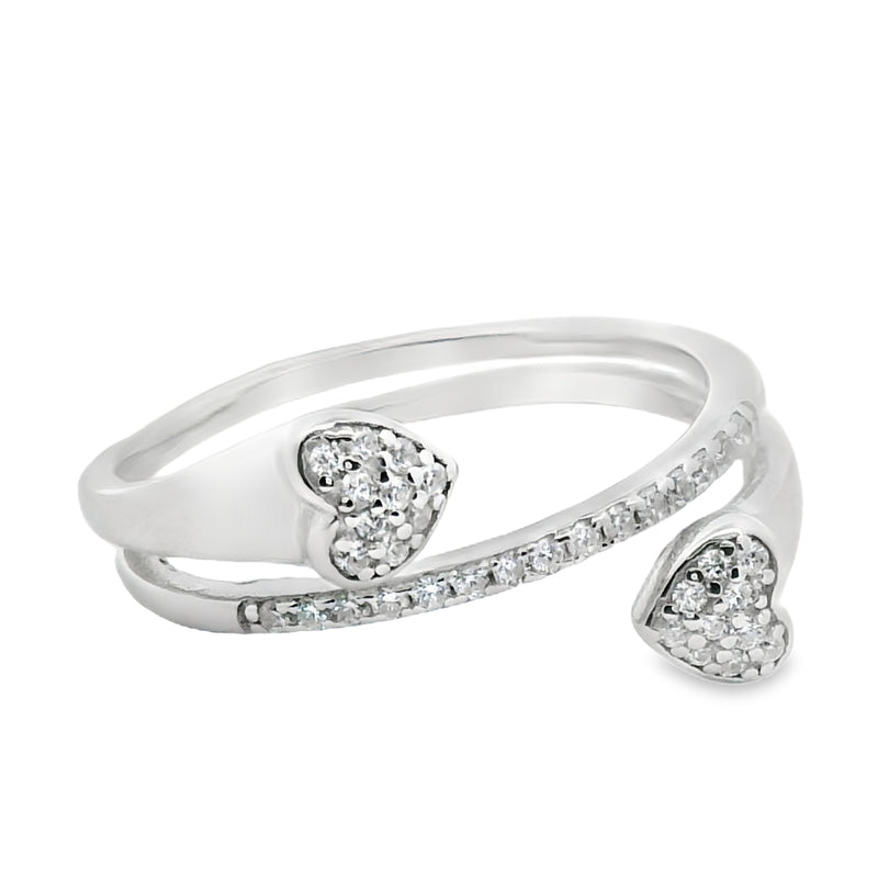 Anillo Tu y Yo de Corazon de Circonia 6