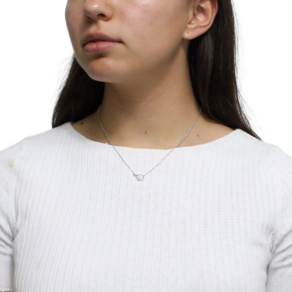 Collar Raqueta con  Perla