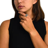 Anillo Cadena De Plata Con Marquesita