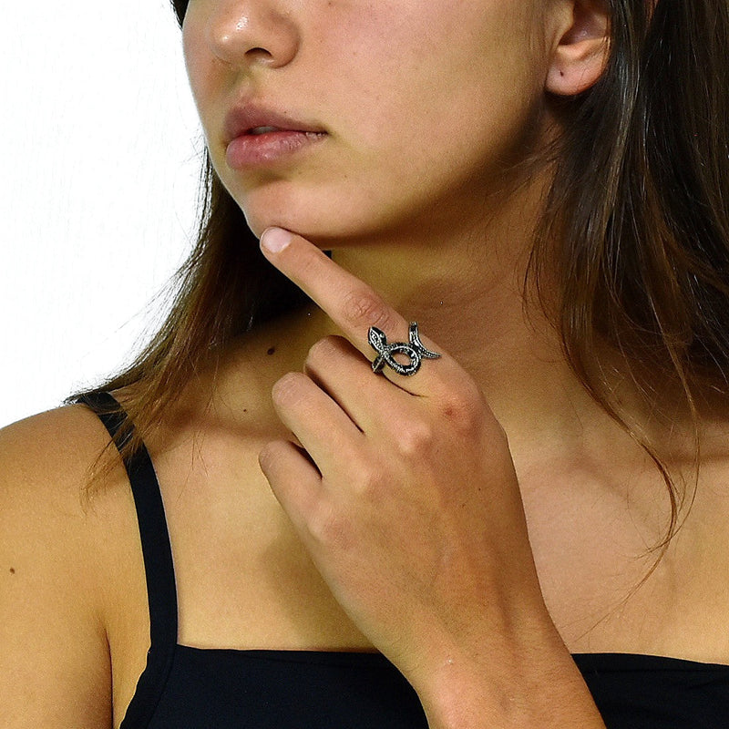 Anillo De Plata Con Marquesita