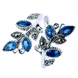 Anillo Hojas De Plata Con Marquesita