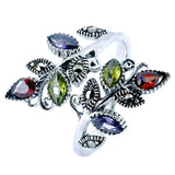 Anillo Hojas De Plata Con Marquesita