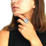 Anillo Rectangulos De Plata