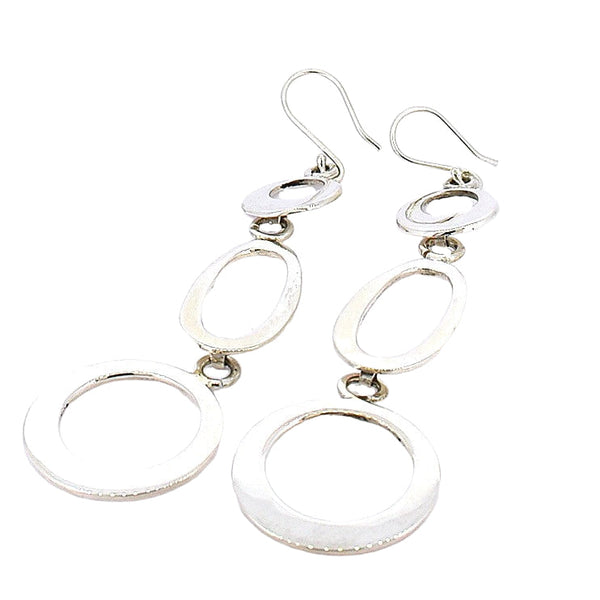 Aretes De Plata Patrón Círculo-Óvalo