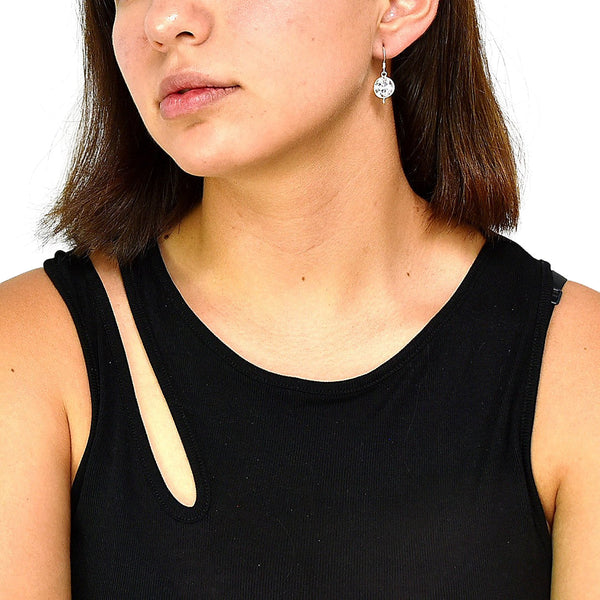 Aretes Gancho De Plata Con Circonia