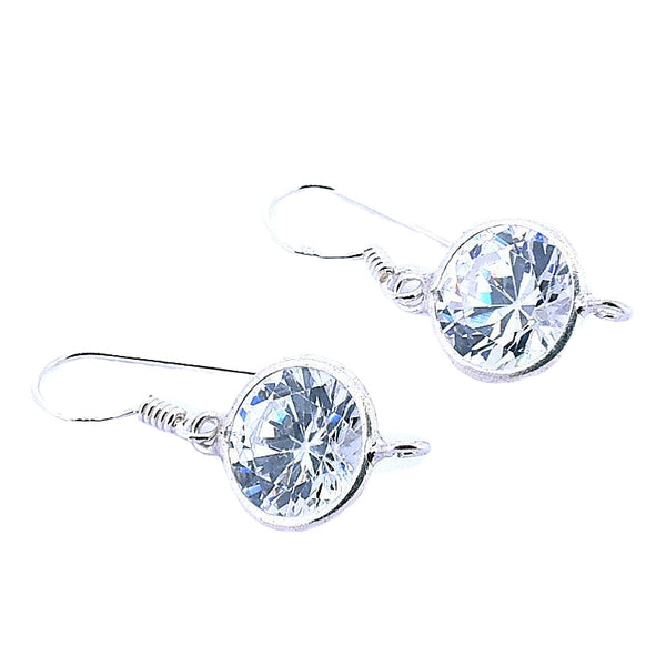 Aretes Gancho De Plata Con Circonia