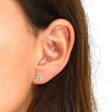 Aretes Oro Luna Relieve