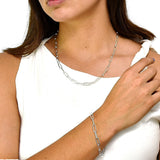 Cadena De Plata Diamantada De Clip