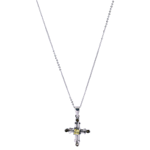 Collar Con Cruz De Plata Chica