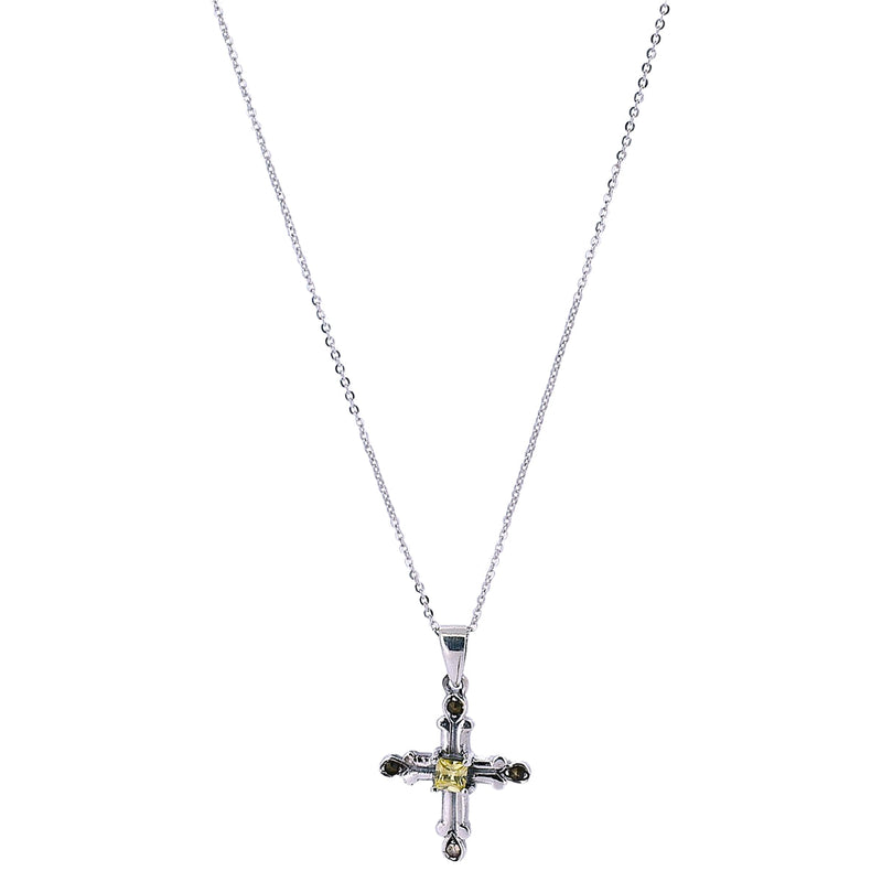 Collar Con Cruz De Plata Chica