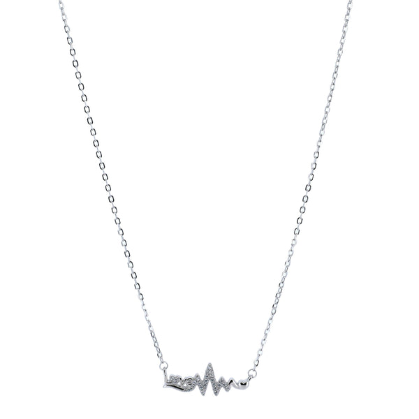 Collar De Plata Con Circonia Latidos Love