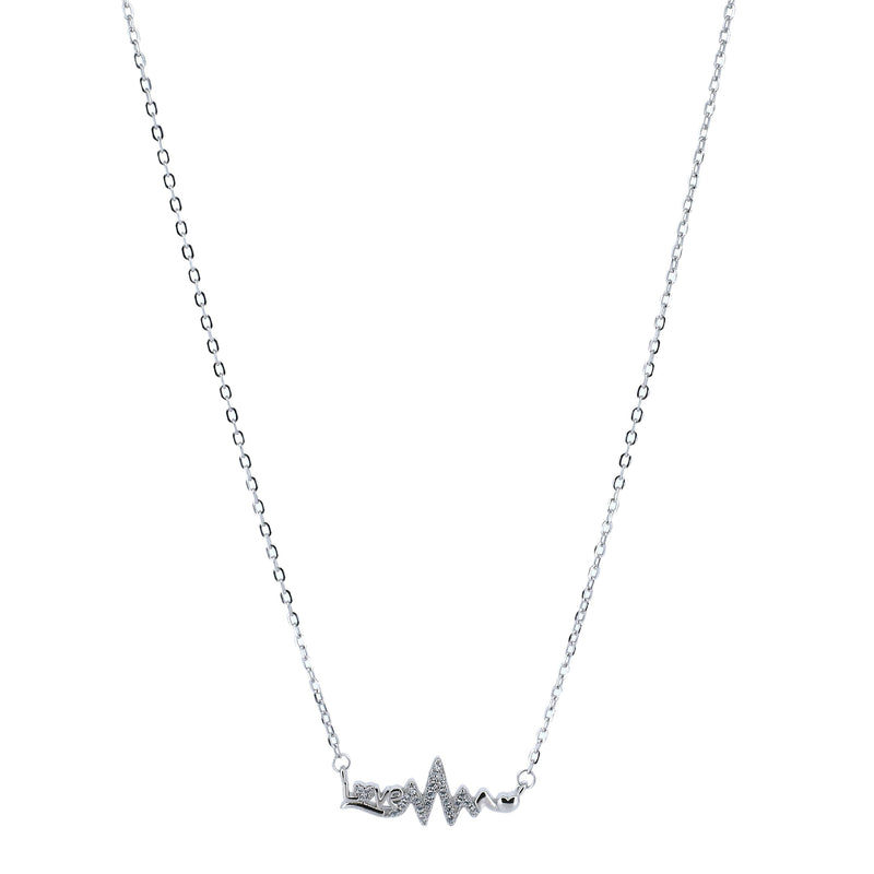Collar De Plata Con Circonia Latidos Love