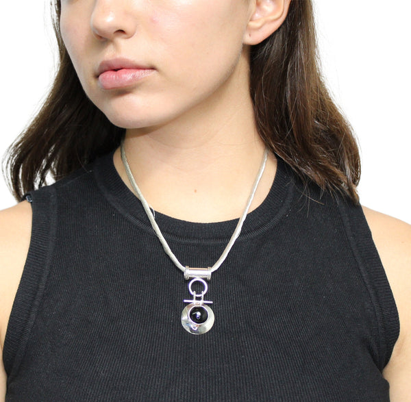 Collar De Seda Japonesa Con Dije Circular