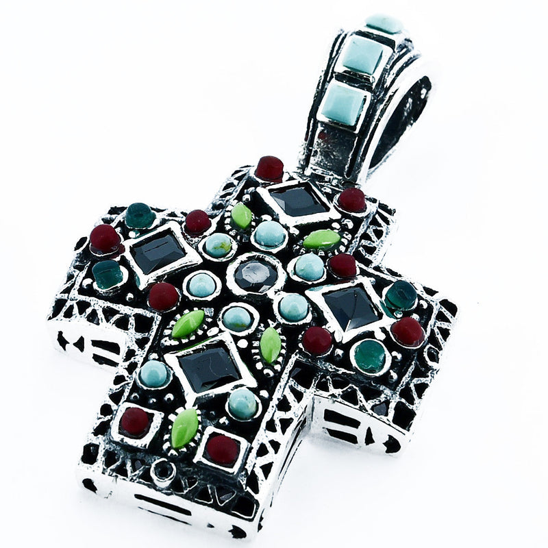 Cruz Chica De Piedras De Plata