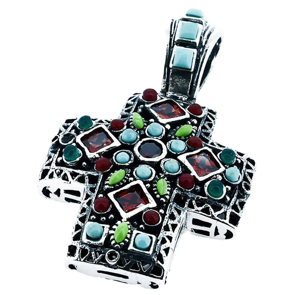 Cruz Chica De Piedras De Plata
