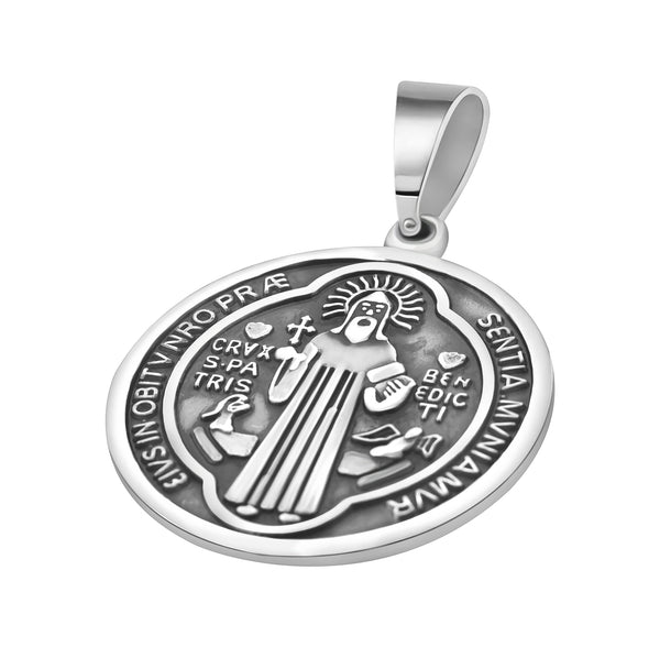 Medalla De San Benito De Plata 3CM