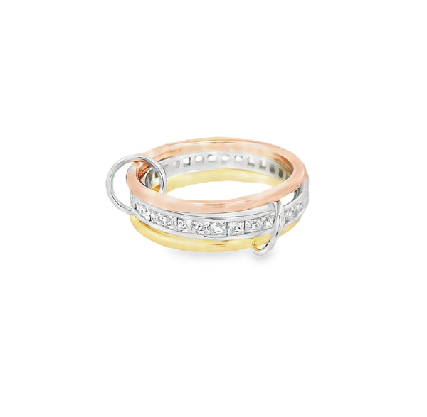 Anillo Unified con Chapa de Oro y Chapa de Oro Rosado