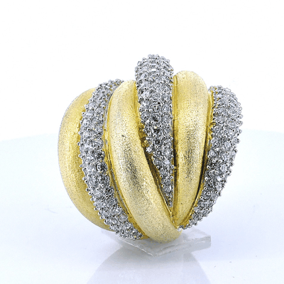 Anillo de Plata con Circonia y Chapa de Oro