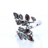 Anillo Hojas De Plata Con Marquesita