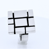 Anillo Rectangulos De Plata