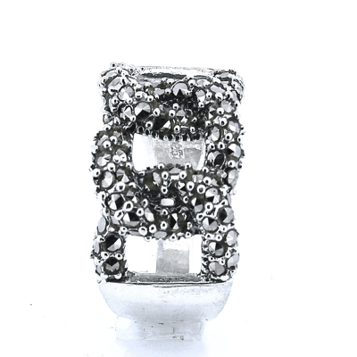 Anillo Cadena De Plata Con Marquesita