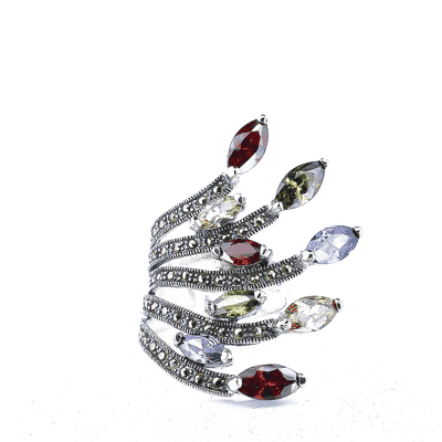 Anillo De Plata Con Marquesita