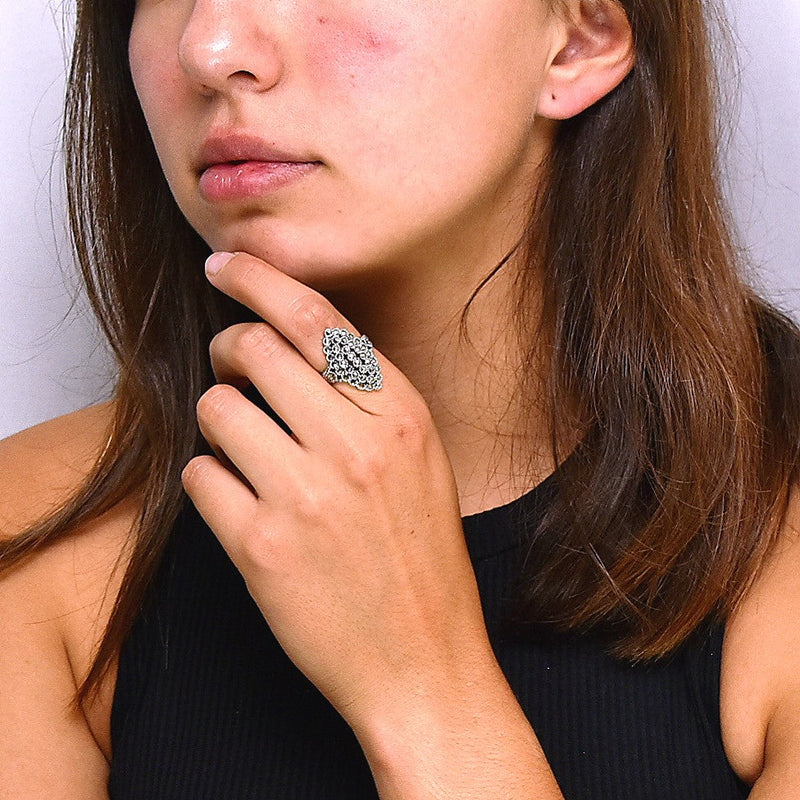 Anillo De Plata Con Marquesita