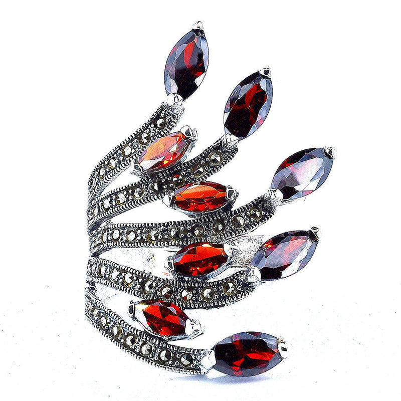 Anillo De Plata Con Marquesita