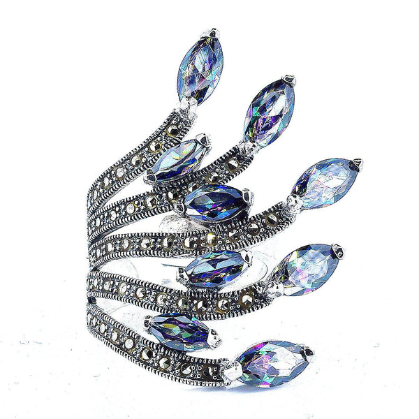 Anillo De Plata Con Marquesita