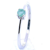 Anillo Solitario De Plata Con Piedras Preciosas