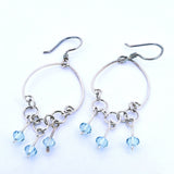Arete de Plata con Cristales Colgantes