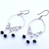 Arete de Plata con Cristales Colgantes