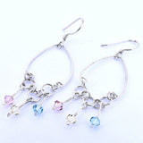 Arete de Plata con Cristales Colgantes