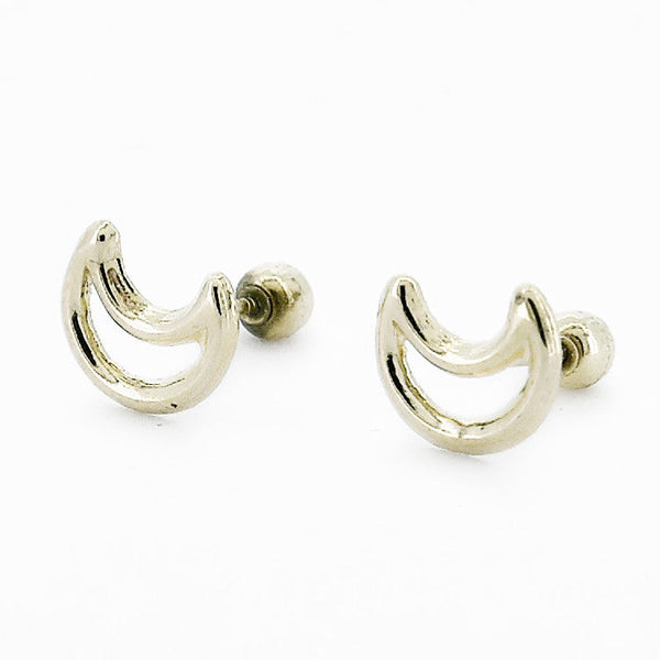 Aretes Oro Luna Relieve