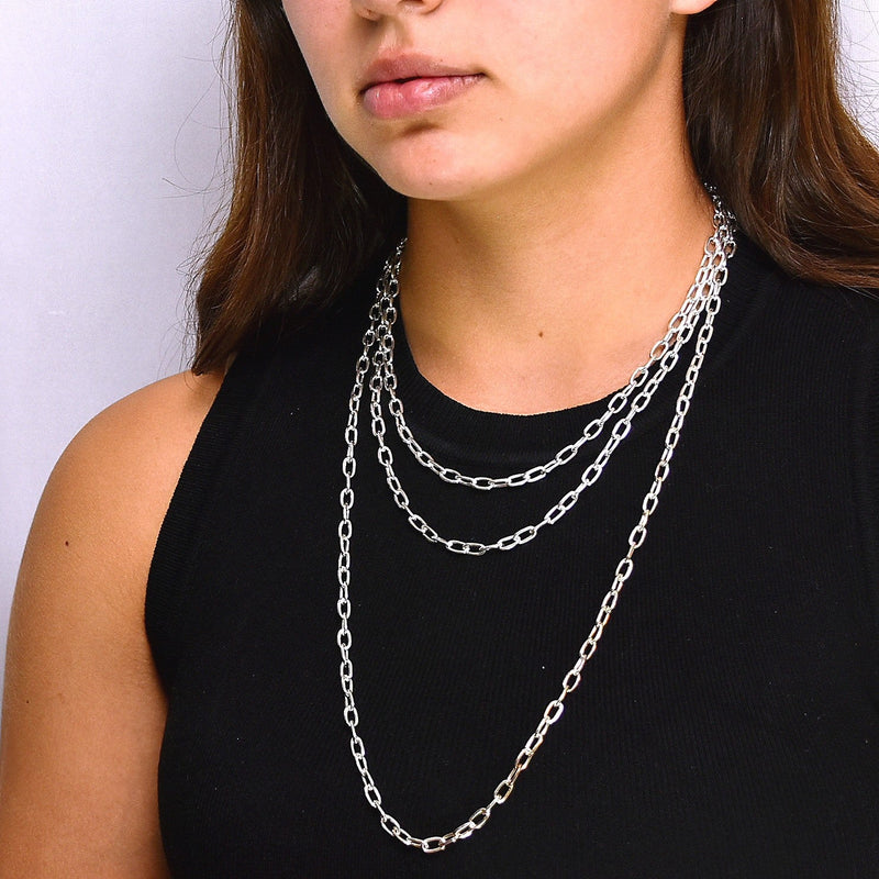 Cadena De Clip Plata