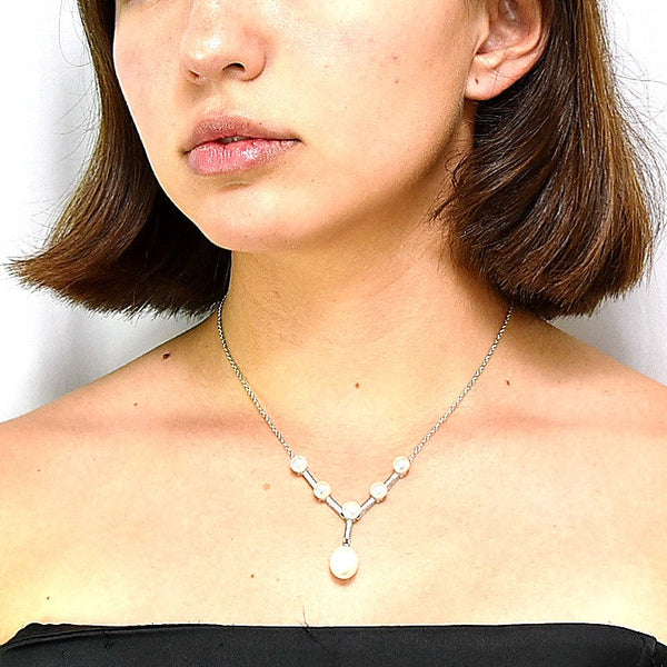 Collar De Plata Con Circonia Y Perla