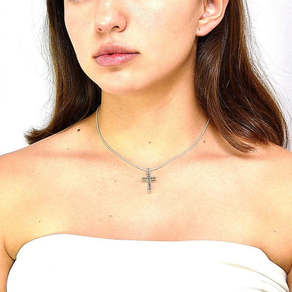 Cruz De Plata Con Marquesita