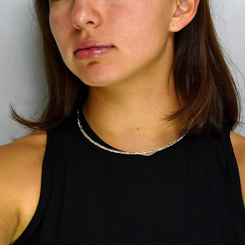 Gargantilla Martillada De Plata